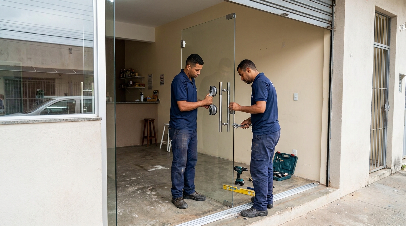 Portas em Vidro na Vila IAPI, Campinas‑SP